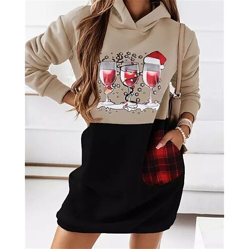 Women's Christmas Hoodie Dress Winter Dress Mini Dress Green Black Wine Khaki Red White Long Sleeve Print Print Winter Fall Hooded Fashion Casual Modern Fall Dress Loose Fit 2022 S M L XL 2XL
Women's Christmas Hoodie Dress Winter Dress Mini Dress Green Black Wine Khaki Red White Long Sleeve Print Print Winter Fall Hooded Fashion Casual Modern Fall Dress Loose Fit 2022 S M L XL 2XL
