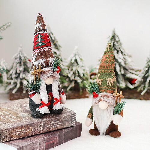 Christmas American country style knit hat faceless doll couple dwarf doll store window display items
Christmas American country style knit hat faceless doll couple dwarf doll store window display items