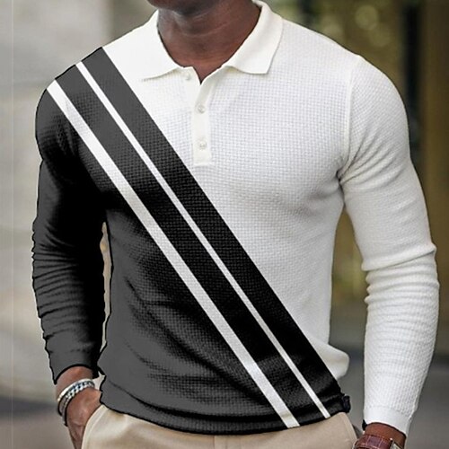 Men's Collar Polo Shirt Golf Shirt Striped Geometry Turndown Black 3D Print Street Casual Long Sleeve Button-Down Print Clothing Apparel Fashion Designer Casual Breathable
Men's Collar Polo Shirt Golf Shirt Striped Geometry Turndown Black 3D Print Street Casual Long Sleeve Button-Down Print Clothing Apparel Fashion Designer Casual Breathable