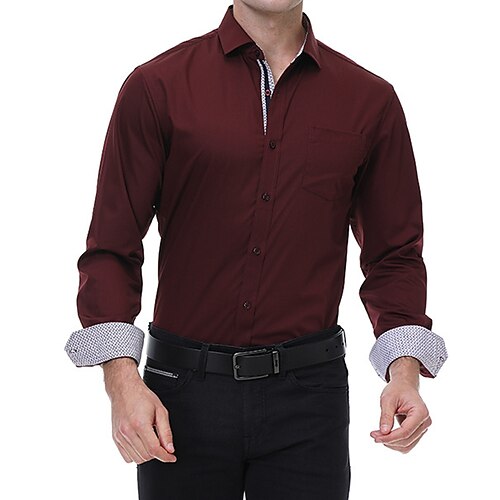 Men's Dress Shirt Solid Colored Turndown Black Blue Purple Pink Wine Work Street Long Sleeve Button-Down Clothing Apparel Business Formal Comfortable Smart Casual
Men's Dress Shirt Solid Colored Turndown Black Blue Purple Pink Wine Work Street Long Sleeve Button-Down Clothing Apparel Business Formal Comfortable Smart Casual