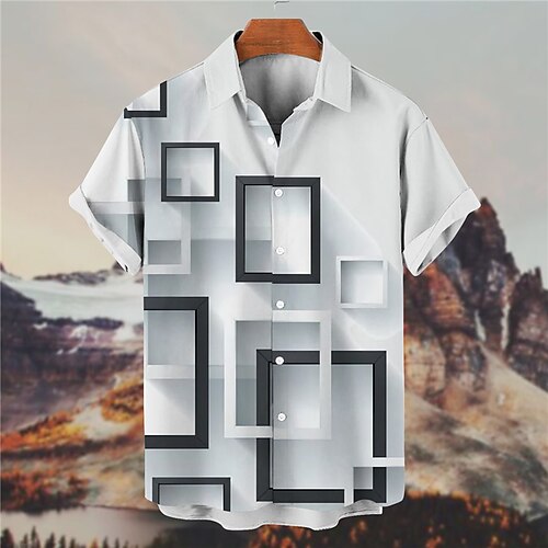 Men's Shirt Optical Illusion Geometry Turndown Gray 3D Print Outdoor Street Short Sleeves Button-Down Print Clothing Apparel Fashion Designer Casual Breathable / Summer
Men's Shirt Optical Illusion Geometry Turndown Gray 3D Print Outdoor Street Short Sleeves Button-Down Print Clothing Apparel Fashion Designer Casual Breathable / Summer