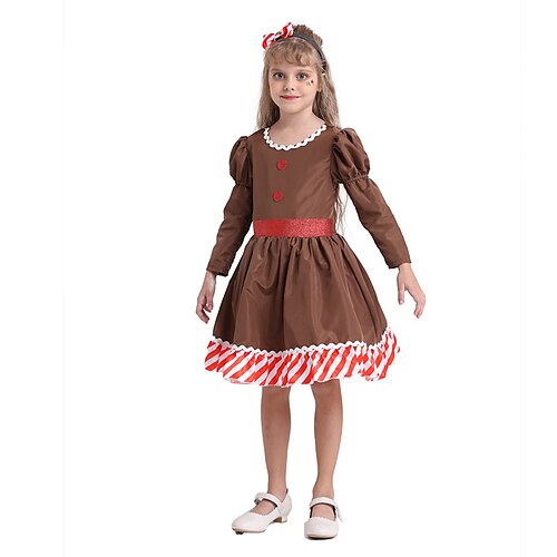 Gingerbread Man Dress Santa Suits Girls' Christmas Christmas Christmas Eve Kid's Party Christmas Polyester Dress
Gingerbread Man Dress Santa Suits Girls' Christmas Christmas Christmas Eve Kid's Party Christmas Polyester Dress
