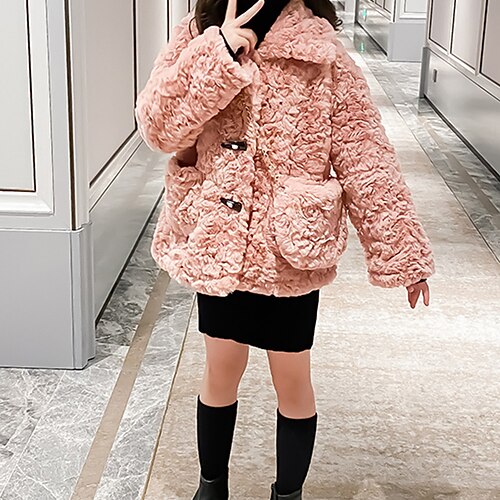 Kids Girls' Woolen Coat Long Sleeve Pink Beige Solid Color Pocket Winter Basic School 7-13 Years
Kids Girls' Woolen Coat Long Sleeve Pink Beige Solid Color Pocket Winter Basic School 7-13 Years
