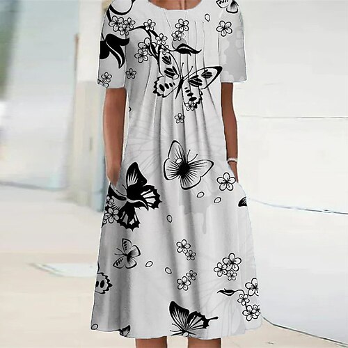 Women's Casual Dress Shift Dress Gray Short Sleeve Animal Pocket Spring Summer Crew Neck 2022 S M L XL XXL 3XL
Women's Casual Dress Shift Dress Gray Short Sleeve Animal Pocket Spring Summer Crew Neck 2022 S M L XL XXL 3XL