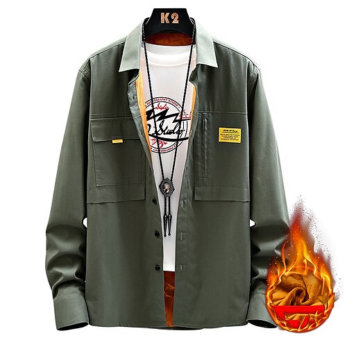 Men's Winter Jacket Shirt Jacket Sherpa jacket Winter Coat Warm Casual Jacket Outerwear Black Army Green Khaki
Men's Winter Jacket Shirt Jacket Sherpa jacket Winter Coat Warm Casual Jacket Outerwear Black Army Green Khaki