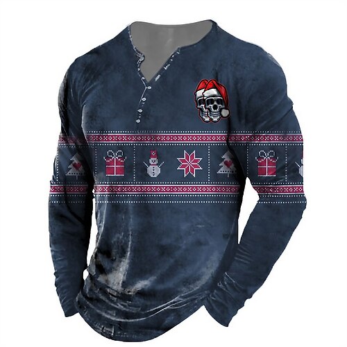 Men's Henley Shirt T shirt Tee Tee Graphic Skull Henley Navy Blue 3D Print Outdoor Christmas Long Sleeve Button-Down Print Clothing Apparel Basic Designer Classic Comfortable
Men's Henley Shirt T shirt Tee Tee Graphic Skull Henley Navy Blue 3D Print Outdoor Christmas Long Sleeve Button-Down Print Clothing Apparel Basic Designer Classic Comfortable
