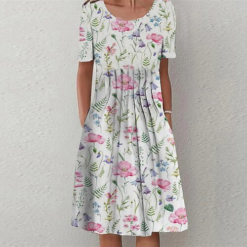 Women's Casual Dress Shift Dress White Short Sleeve Floral Ruched Spring Summer Crew Neck Slim 2022 S M L XL XXL 3XL
Women's Casual Dress Shift Dress White Short Sleeve Floral Ruched Spring Summer Crew Neck Slim 2022 S M L XL XXL 3XL