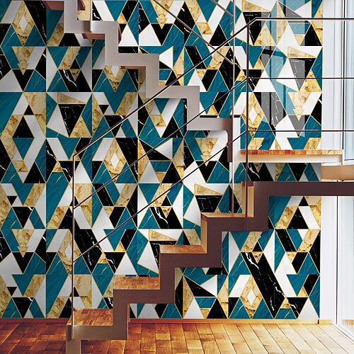 Gem Gold Blue Style Classic Tile Waterproof Creative Kitchen Bathroom Living Room Shop Children's Room Office Wedding Room Removable Self-Adhesive Waterproof and Oil-proof Decorative Wall Stickers
Gem Gold Blue Style Classic Tile Waterproof Creative Kitchen Bathroom Living Room Shop Children's Room Office Wedding Room Removable Self-Adhesive Waterproof and Oil-proof Decorative Wall Stickers