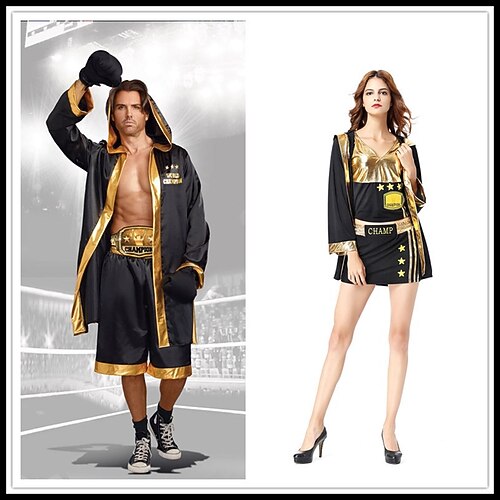 Boxer Couples' Costumes Men's Women's Movie Cosplay Cosplay Halloween Black Coat Top Skirt Halloween Carnival Masquerade Polyester / Shorts / Sash / Ribbon
Boxer Couples' Costumes Men's Women's Movie Cosplay Cosplay Halloween Black Coat Top Skirt Halloween Carnival Masquerade Polyester / Shorts / Sash / Ribbon