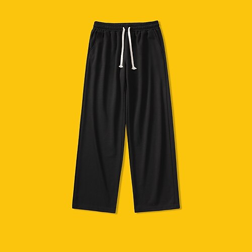 Men's Sweatpants Trousers Drawstring Elastic Waist Straight Leg Solid Color Comfort Breathable Casual Daily Streetwear Cotton Blend Sports Fashion Grey Black Micro-elastic
Men's Sweatpants Trousers Drawstring Elastic Waist Straight Leg Solid Color Comfort Breathable Casual Daily Streetwear Cotton Blend Sports Fashion Grey Black Micro-elastic