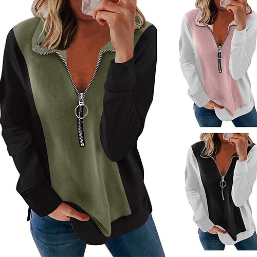 Women's Hoodie Zip Up Color Block Solid / Plain Color Regular Spring & Fall ArmyGreen Pink Black
Women's Hoodie Zip Up Color Block Solid / Plain Color Regular Spring & Fall ArmyGreen Pink Black