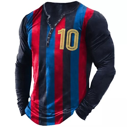 Men's T shirt Tee Henley Shirt Tee Graphic Striped Henley Blue 3D Print World Cup Outdoor Daily Long Sleeve Button-Down Print Clothing Apparel Basic Designer Classic Comfortable
Men's T shirt Tee Henley Shirt Tee Graphic Striped Henley Blue 3D Print World Cup Outdoor Daily Long Sleeve Button-Down Print Clothing Apparel Basic Designer Classic Comfortable