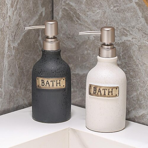 

Ceramic Soap Dispenser 400ml Hand Sanitizer Bottle Press Bottle Dispenser Shampoo Body Wash Bathroom
