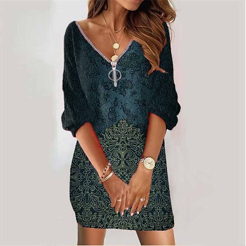 Women's Sweatshirt Dress Winter Dress Navy Blue Long Sleeve Floral Zipper Print Winter Fall V Neck Vacation Casual Fall Dress Loose Fit 2022 S M L XL XXL 3XL
Women's Sweatshirt Dress Winter Dress Navy Blue Long Sleeve Floral Zipper Print Winter Fall V Neck Vacation Casual Fall Dress Loose Fit 2022 S M L XL XXL 3XL