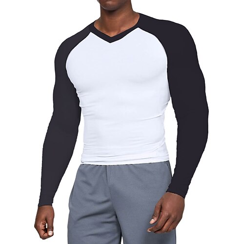 Herre Løbe-T-shirt Baseball skjorte Patchwork Langærmet Toppe Atletisk atletiktøj Vinter V-hals Bomuld Åndbart Svedtransporende Blød Løb Løbe Træning Sportstøj Sportstøj Patchwork Mørkegrå Sort Hvid
Herre Løbe-T-shirt Baseball skjorte Patchwork Langærmet Toppe Atletisk atletiktøj Vinter V-hals Bomuld Åndbart Svedtransporende Blød Løb Løbe Træning Sportstøj Sportstøj Patchwork Mørkegrå Sort Hvid