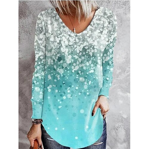 Women's T shirt Tee Fushcia Black Blue Graphic Print Long Sleeve Casual Holiday Basic Beach V Neck Regular S
Women's T shirt Tee Fushcia Black Blue Graphic Print Long Sleeve Casual Holiday Basic Beach V Neck Regular S