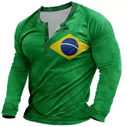 Men's T shirt Tee Henley Shirt Tee Graphic Color Block Henley Green 3D Print World Cup Outdoor Daily Long Sleeve Patchwork Button-Down Clothing Apparel Basic Designer Casual Classic / Sports
Men's T shirt Tee Henley Shirt Tee Graphic Color Block Henley Green 3D Print World Cup Outdoor Daily Long Sleeve Patchwork Button-Down Clothing Apparel Basic Designer Casual Classic / Sports