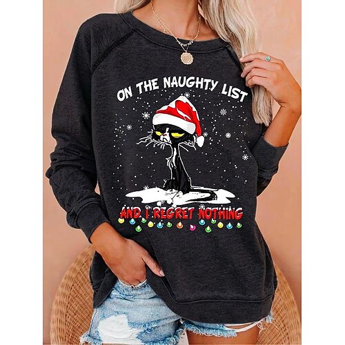 Women's Sweatshirt Pullover Basic Christmas Black Blue Gray Cat Christmas Round Neck Long Sleeve S M L XL 2XL 3XL
Women's Sweatshirt Pullover Basic Christmas Black Blue Gray Cat Christmas Round Neck Long Sleeve S M L XL 2XL 3XL