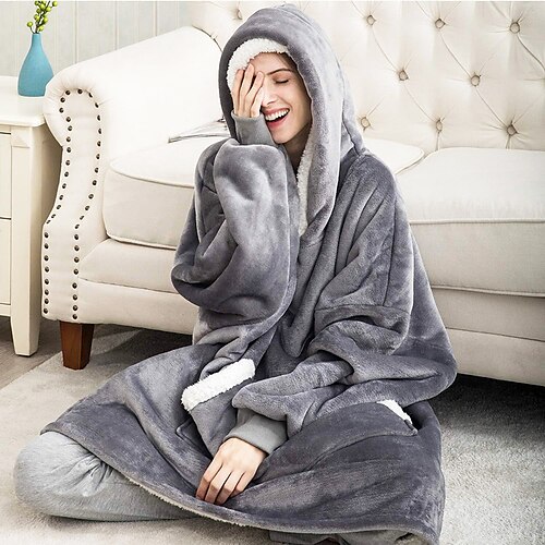 Adults' Oversized Hoodie Blanket Wearable Blanket With Pocket Solid Color Onesie Pajamas Flannel Cosplay For Men and Women Carnival Animal Sleepwear Cartoon Festival / Holiday Costumes
Adults' Oversized Hoodie Blanket Wearable Blanket With Pocket Solid Color Onesie Pajamas Flannel Cosplay For Men and Women Carnival Animal Sleepwear Cartoon Festival / Holiday Costumes