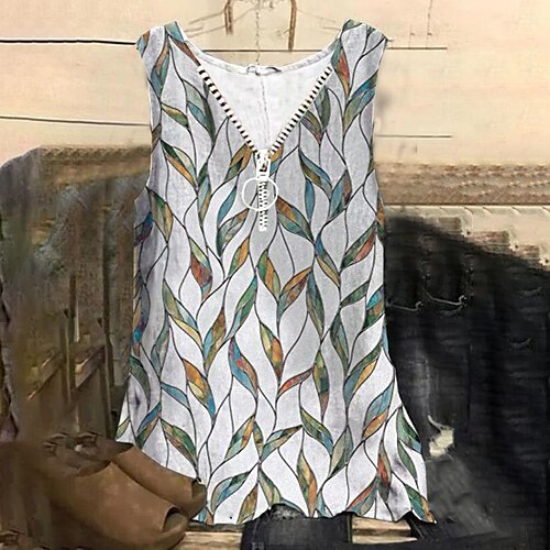 Mulheres Plus Size Blusas Malha Íntima Folha Zíper Imprimir Sem Manga Decote V Roupa de rua Diário Feriado Algodão Spandex Jersey Primavera Verão Cinzento / Tamanho Grande
Mulheres Plus Size Blusas Malha Íntima Folha Zíper Imprimir Sem Manga Decote V Roupa de rua Diário Feriado Algodão Spandex Jersey Primavera Verão Cinzento / Tamanho Grande