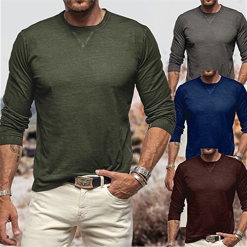 Men's T shirt Tee Solid Colored Crew Neck Wine Army Green Navy Blue Gray Street Sports Long Sleeve Clothing Apparel Designer Casual Comfortable Big and Tall
Men's T shirt Tee Solid Colored Crew Neck Wine Army Green Navy Blue Gray Street Sports Long Sleeve Clothing Apparel Designer Casual Comfortable Big and Tall