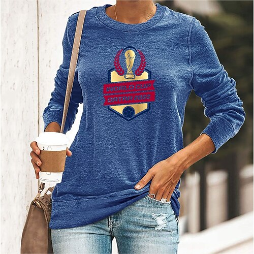 Women's T shirt Tee Green Black Blue Graphic Print Long Sleeve Casual Daily Basic Round Neck Regular Cotton Painting S
Women's T shirt Tee Green Black Blue Graphic Print Long Sleeve Casual Daily Basic Round Neck Regular Cotton Painting S
