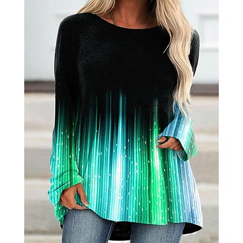 Women's Shirt Green Blue Purple Color Gradient Print Long Sleeve Casual Basic Round Neck Long XL
Women's Shirt Green Blue Purple Color Gradient Print Long Sleeve Casual Basic Round Neck Long XL