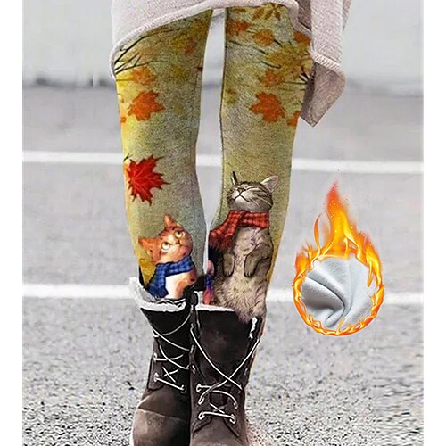 Women's Christmas Thermal Underwear Tights Leggings Purple Yellow Fuchsia Mid Waist Fashion Cat Maple Gifts Casual Print Micro-elastic Full Length Comfort Cat S M L XL XXL / Slim
Women's Christmas Thermal Underwear Tights Leggings Purple Yellow Fuchsia Mid Waist Fashion Cat Maple Gifts Casual Print Micro-elastic Full Length Comfort Cat S M L XL XXL / Slim