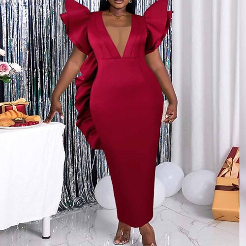 Women's Plus Size Party Dress Solid Color V Neck Long Sleeve Fall Winter Elegant Formal Sexy Maxi long Dress Formal Party Dress
Women's Plus Size Party Dress Solid Color V Neck Long Sleeve Fall Winter Elegant Formal Sexy Maxi long Dress Formal Party Dress
