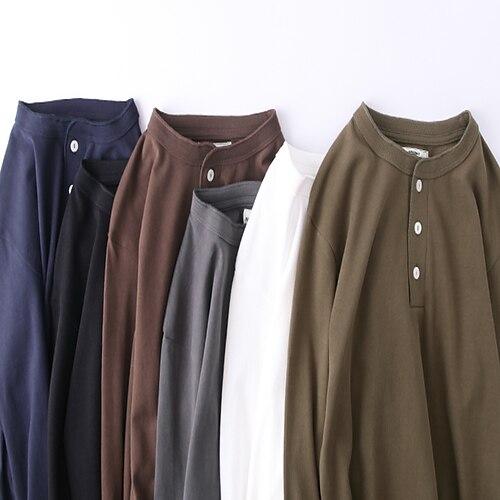 Men's Henley Shirt Tee Solid Color Henley Army Green Royal Blue Dark Gray Coffee White Sports WorkWear Long Sleeve Button-Down Clothing Apparel Fashion Streetwear Casual
Men's Henley Shirt Tee Solid Color Henley Army Green Royal Blue Dark Gray Coffee White Sports WorkWear Long Sleeve Button-Down Clothing Apparel Fashion Streetwear Casual