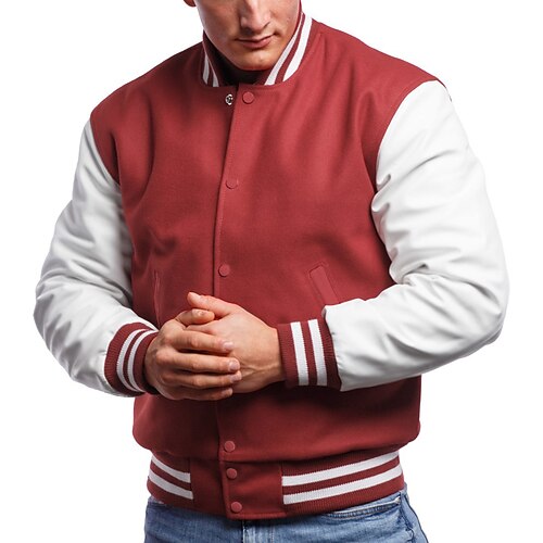 Men's Varsity Jacket Pocket Long Sleeve Outerwear Athletic Athleisure Winter Windproof Breathable Soft Fitness Running Jogging Sportswear Activewear Color Block Green Red Brown / Micro-elastic
Men's Varsity Jacket Pocket Long Sleeve Outerwear Athletic Athleisure Winter Windproof Breathable Soft Fitness Running Jogging Sportswear Activewear Color Block Green Red Brown / Micro-elastic