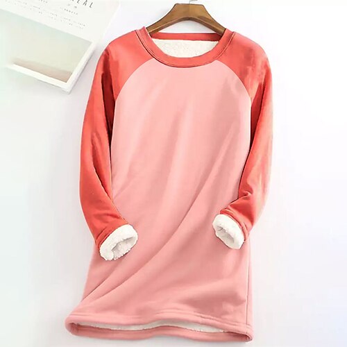 Women's Plus Size Casual Dress Color Block Crew Neck Long Sleeve Winter Fall Casual Mini Dress Daily Going out Dress / Hoodie Dress
Women's Plus Size Casual Dress Color Block Crew Neck Long Sleeve Winter Fall Casual Mini Dress Daily Going out Dress / Hoodie Dress
