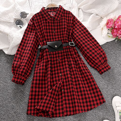 Kids Girls' Dress Plaid A Line Dress Dress School Long Sleeve Adorable Dress 5-12 Years Winter Red / Fall / Sweet
Kids Girls' Dress Plaid A Line Dress Dress School Long Sleeve Adorable Dress 5-12 Years Winter Red / Fall / Sweet