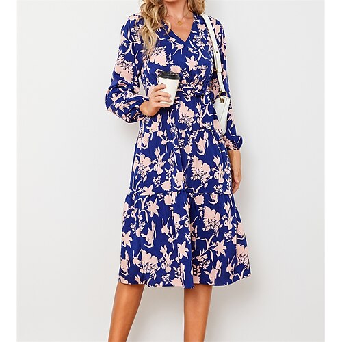 Women's Shirt Dress Royal Blue Long Sleeve Print Print Winter Fall V Neck Stylish Casual Modern Fall Dress Slim 2022 S M L XL / Winter Dress
Women's Shirt Dress Royal Blue Long Sleeve Print Print Winter Fall V Neck Stylish Casual Modern Fall Dress Slim 2022 S M L XL / Winter Dress