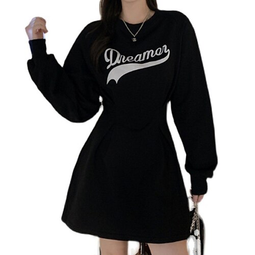 Women's Hoodie Dress Winter Dress T Shirt Dress Tee Dress Black Long Sleeve Letter Ruched Winter Fall Crew Neck Casual Fall Dress 2022 S M L XL / Black Dress
Women's Hoodie Dress Winter Dress T Shirt Dress Tee Dress Black Long Sleeve Letter Ruched Winter Fall Crew Neck Casual Fall Dress 2022 S M L XL / Black Dress