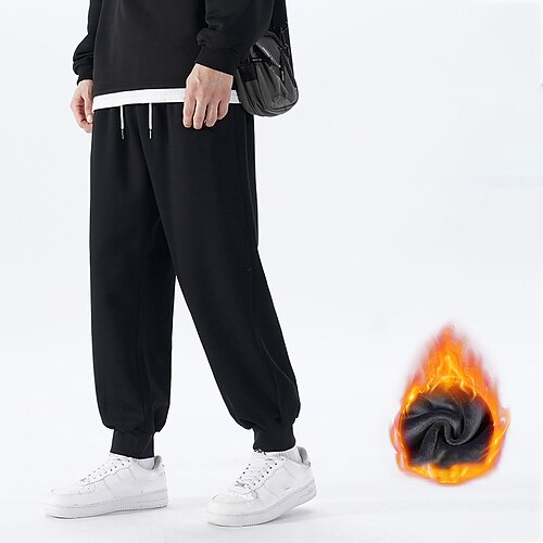 Men's Fleece Pants Sweatpants Winter Pants Trousers Drawstring Elastic Waist Elastic Cuff Solid Color Comfort Warm Casual Daily Streetwear Sports Fashion Grey Black Micro-elastic
Men's Fleece Pants Sweatpants Winter Pants Trousers Drawstring Elastic Waist Elastic Cuff Solid Color Comfort Warm Casual Daily Streetwear Sports Fashion Grey Black Micro-elastic