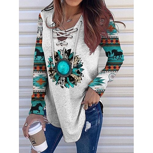 Women's Hoodie Sweatshirt Pullover Active Ethnic Green Blue Light Green Geometric Street V Neck Long Sleeve S M L XL 2XL 3XL
Women's Hoodie Sweatshirt Pullover Active Ethnic Green Blue Light Green Geometric Street V Neck Long Sleeve S M L XL 2XL 3XL