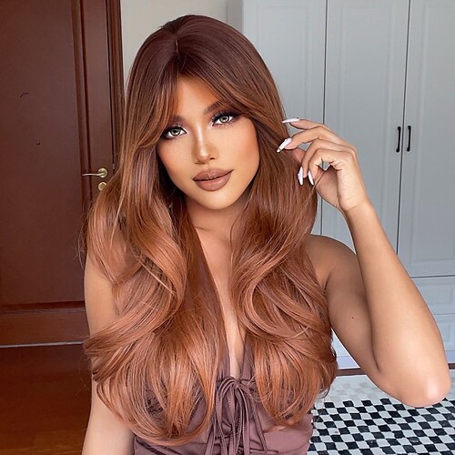 24 Inch Synthetic Wig Women Brown Red Long Straight Hair With Bangs Layered Wig Fashion Daily Party Cosplay
24 Inch Synthetic Wig Women Brown Red Long Straight Hair With Bangs Layered Wig Fashion Daily Party Cosplay