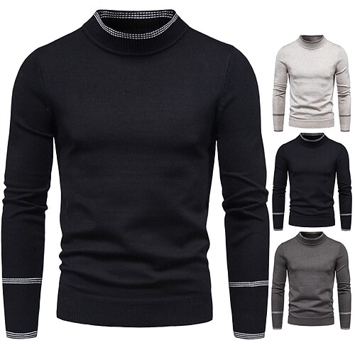 Men's Pullover Sweater Jumper Turtleneck Sweater Ribbed Knit Cropped Knitted Solid Color Turtleneck Keep Warm Modern Contemporary Work Daily Wear Clothing Apparel Winter Spring & Fall Black Light
Men's Pullover Sweater Jumper Turtleneck Sweater Ribbed Knit Cropped Knitted Solid Color Turtleneck Keep Warm Modern Contemporary Work Daily Wear Clothing Apparel Winter Spring & Fall Black Light