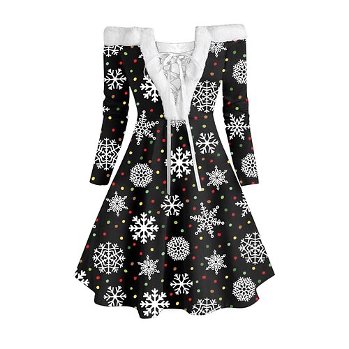 Women's Christmas Swing Dress Vintage Dress Mini Dress Green Blue Royal Blue Red White Black Long Sleeve Santa Claus Snowman Snowflake Feather Print Winter Fall Off Shoulder Stylish Elegant
Women's Christmas Swing Dress Vintage Dress Mini Dress Green Blue Royal Blue Red White Black Long Sleeve Santa Claus Snowman Snowflake Feather Print Winter Fall Off Shoulder Stylish Elegant