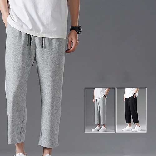 Men's Sweatpants Trousers Drawstring Elastic Waist Straight Leg Solid Color Comfort Breathable Casual Daily Streetwear Cotton Blend Sports Fashion Gray Black Micro-elastic
Men's Sweatpants Trousers Drawstring Elastic Waist Straight Leg Solid Color Comfort Breathable Casual Daily Streetwear Cotton Blend Sports Fashion Gray Black Micro-elastic