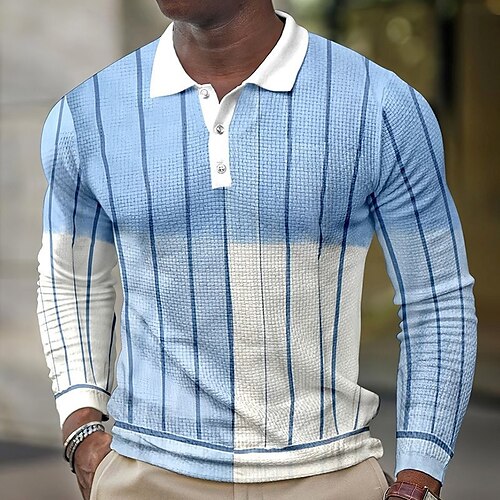 Men's Golf Shirt Striped Turndown Blue 3D Print Street Casual Long Sleeve Button-Down Print Clothing Apparel Fashion Designer Casual Breathable
Men's Golf Shirt Striped Turndown Blue 3D Print Street Casual Long Sleeve Button-Down Print Clothing Apparel Fashion Designer Casual Breathable
