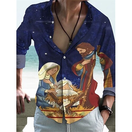 Men's Shirt Portrait Turndown Navy Blue 3D Print Outdoor Christmas Long Sleeve Button-Down Print Clothing Apparel Fashion Designer Casual Breathable
Men's Shirt Portrait Turndown Navy Blue 3D Print Outdoor Christmas Long Sleeve Button-Down Print Clothing Apparel Fashion Designer Casual Breathable