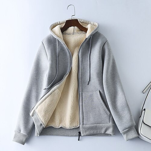 Women's Sherpa jacket Fleece Jacket Teddy Coat Warm Breathable Outdoor Daily Wear Vacation Going out Pocket Zipper Hoodie Casual Comfortable Street Style Plush Solid Color Regular Fit Outerwear Long
Women's Sherpa jacket Fleece Jacket Teddy Coat Warm Breathable Outdoor Daily Wear Vacation Going out Pocket Zipper Hoodie Casual Comfortable Street Style Plush Solid Color Regular Fit Outerwear Long