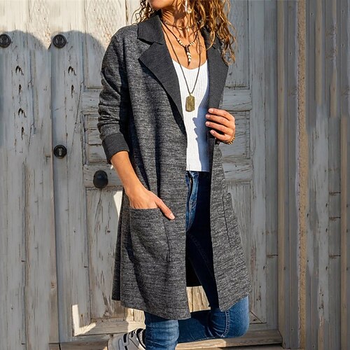 Women's Casual Jacket Warm Breathable Outdoor Daily Wear Vacation Going out Pocket Open Front Turndown Elegant Lady Comfortable Street Style Solid Color Regular Fit Outerwear Long Sleeve Winter Fall
Women's Casual Jacket Warm Breathable Outdoor Daily Wear Vacation Going out Pocket Open Front Turndown Elegant Lady Comfortable Street Style Solid Color Regular Fit Outerwear Long Sleeve Winter Fall