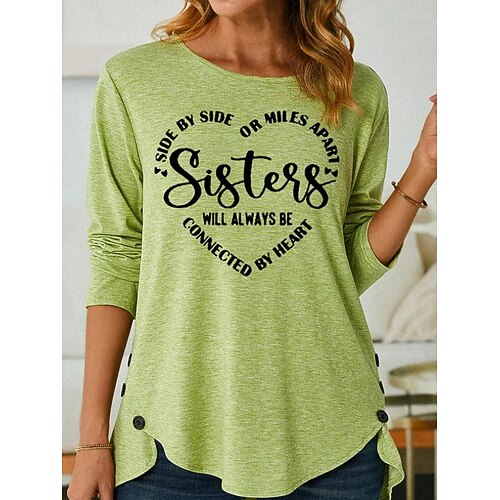 Women's Shirt Green Blue Purple Graphic Heart Print Long Sleeve Casual Sports Basic Round Neck Regular 3D Cat S
Women's Shirt Green Blue Purple Graphic Heart Print Long Sleeve Casual Sports Basic Round Neck Regular 3D Cat S