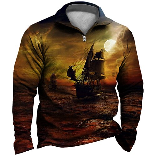 Men's Zip Up Sweatshirt Pullover Green Blue Purple Brown Gray Half Zip Graphic Prints Boat Zipper Print Daily Sports 3D Print Basic Designer Casual Spring & Fall Clothing Apparel Hoodies Sweatshirts
Men's Zip Up Sweatshirt Pullover Green Blue Purple Brown Gray Half Zip Graphic Prints Boat Zipper Print Daily Sports 3D Print Basic Designer Casual Spring & Fall Clothing Apparel Hoodies Sweatshirts