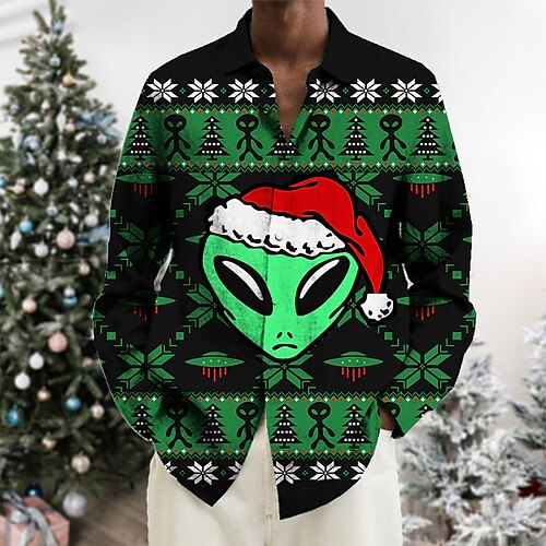 Men's Shirt Snowflake Ugly Christmas Alien Turndown Green 3D Print Outdoor Christmas Long Sleeve Button-Down Print Clothing Apparel Fashion Designer Casual Breathable
Men's Shirt Snowflake Ugly Christmas Alien Turndown Green 3D Print Outdoor Christmas Long Sleeve Button-Down Print Clothing Apparel Fashion Designer Casual Breathable