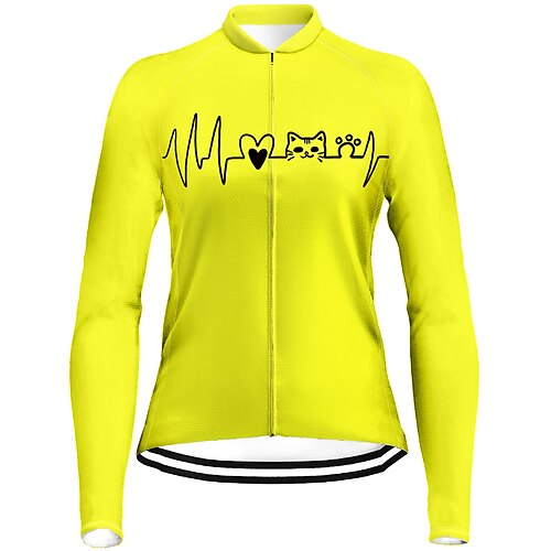 21Grams Women's Cycling Jersey Long Sleeve Bike Jersey Top with 3 Rear Pockets Mountain Bike MTB Road Bike Cycling Breathable Quick Dry Moisture Wicking Reflective Strips Yellow Cat Spandex Sports
21Grams Women's Cycling Jersey Long Sleeve Bike Jersey Top with 3 Rear Pockets Mountain Bike MTB Road Bike Cycling Breathable Quick Dry Moisture Wicking Reflective Strips Yellow Cat Spandex Sports