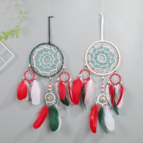 Christmas Dream Catcher Feather Hook Flower Christmas green Christmas Red Wind Chime Gift Ornament Pendant Wall Hanging Home Garden Decor H:40cm/15.75inch
Christmas Dream Catcher Feather Hook Flower Christmas green Christmas Red Wind Chime Gift Ornament Pendant Wall Hanging Home Garden Decor H:40cm/15.75inch